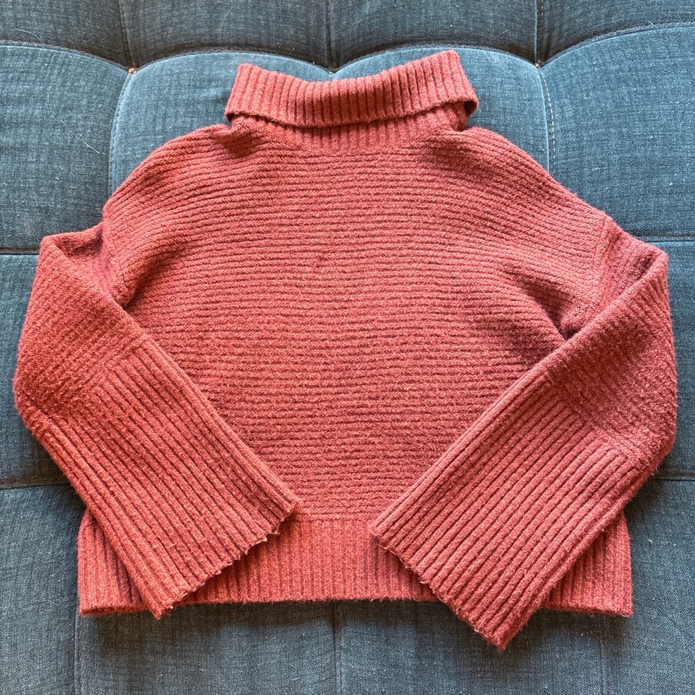 Gentle Fawn Coral Ribbed Turtleneck Sweater